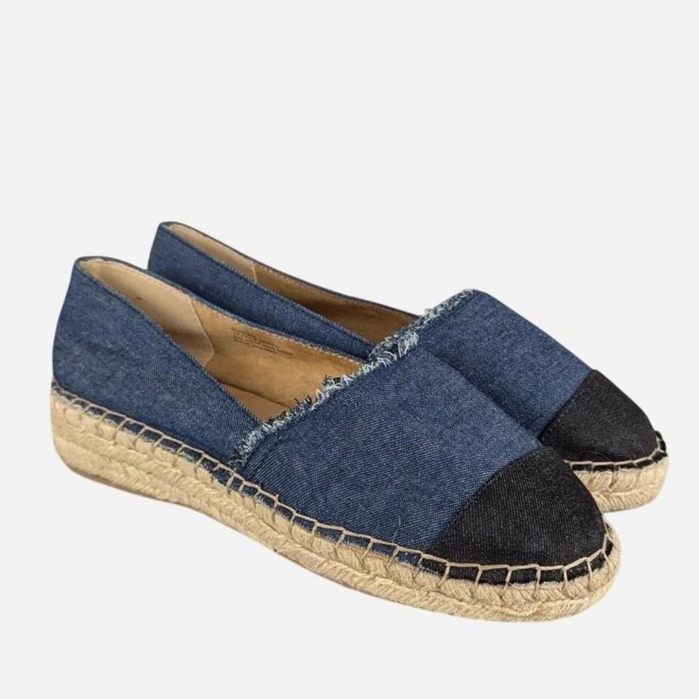 Soft Surroundings Denim Blue and Black Espadrille Flats
